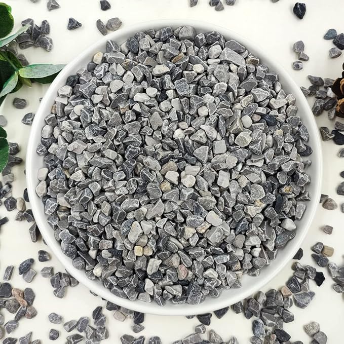 5LB Succulent and Cactus Gravel Pebbles, 1/5 Inch Natural Decorative Polished Stones, River Rocks for Plants, Vases, Aquariums, Terrarium and Outdoor Gardening,Grey-CasaMuseHome