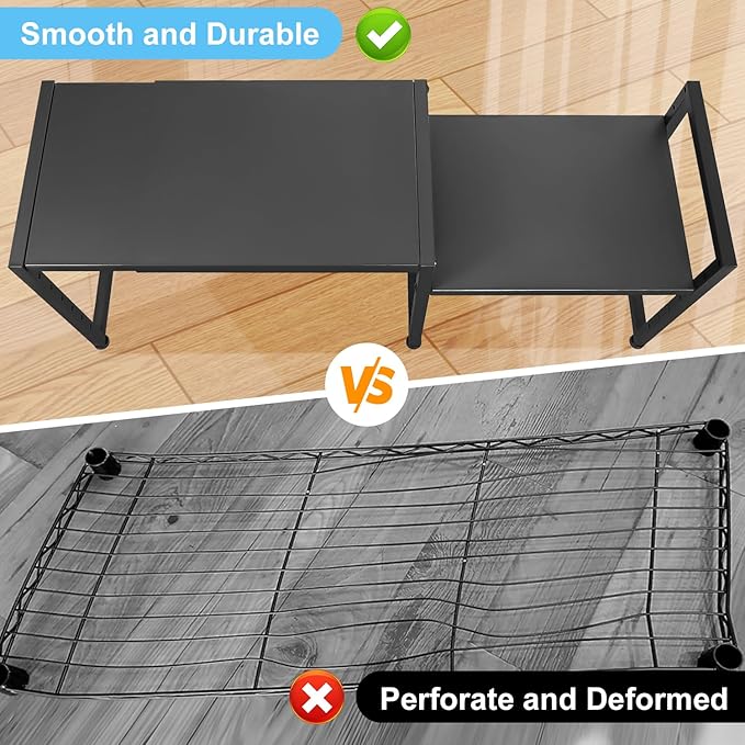 44.3 Inches Expandable Metal Storage Shelves,150LBS Heavy Duty Shelving Units and Storage For Appliance,Adjustable Utility Organization and Storage Shelf Rack For Kitchen Cabinet Closet Garage Pantry-CasaMuseHome