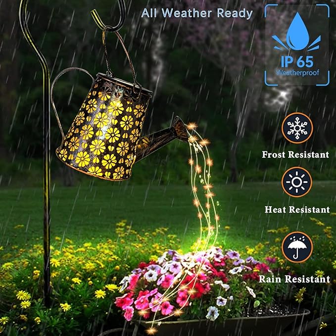 2 Pack Solar Watering Can with Lights,Solar Outdoor Garden Decor Waterproof Hanging Lantern Landscape Lights Outside Decorations for Yard Lawn Patio Gardening Gifts.-CasaMuseHome