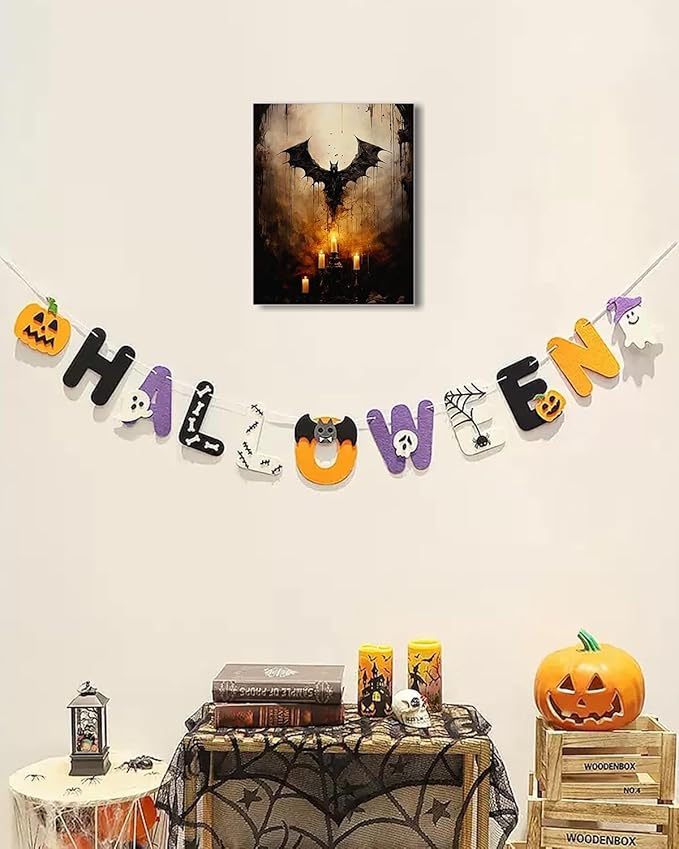AbcCustomize Halloween Canvas Wall Art - Vintage Moody Bat Poster, Gothic Dark Academia Wall Decor, Spooky Halloween Decor for Farmhouse & Cottage, Fall Decorations Indoor for Living Room & Bedroom-CasaMuseHome
