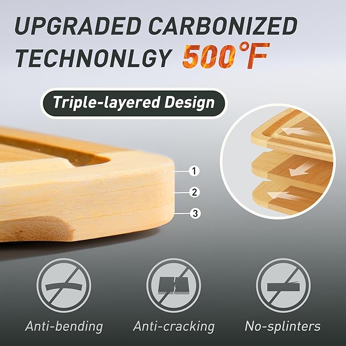 3 packs Bamboo Cutting Board Set Non Slip Feet Over Sink For Kitchen Meal Prep & Serving Brides Her Wedding Day Bridal Shower Engaged Wed House Christmas Married Future Unique Cool Gifts-CasaMuseHome