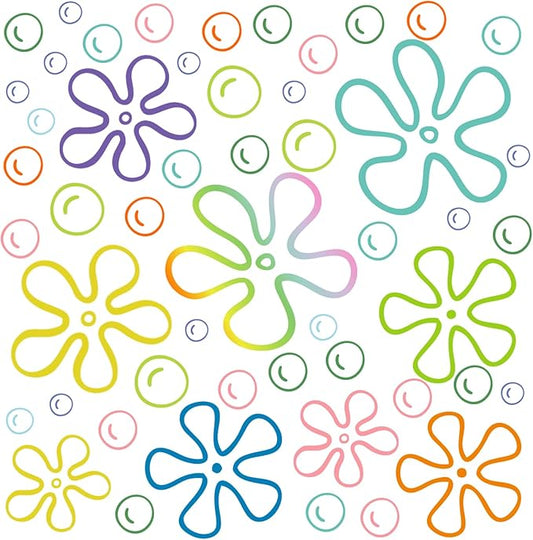 187PCS Flower Bubbles Wall Decals Under The Sea Birthday Party Decorations Ocean Wall Stickers Wall Decor for Bathroom Nursery Bedroom Home Classroom Car-CasaMuseHome