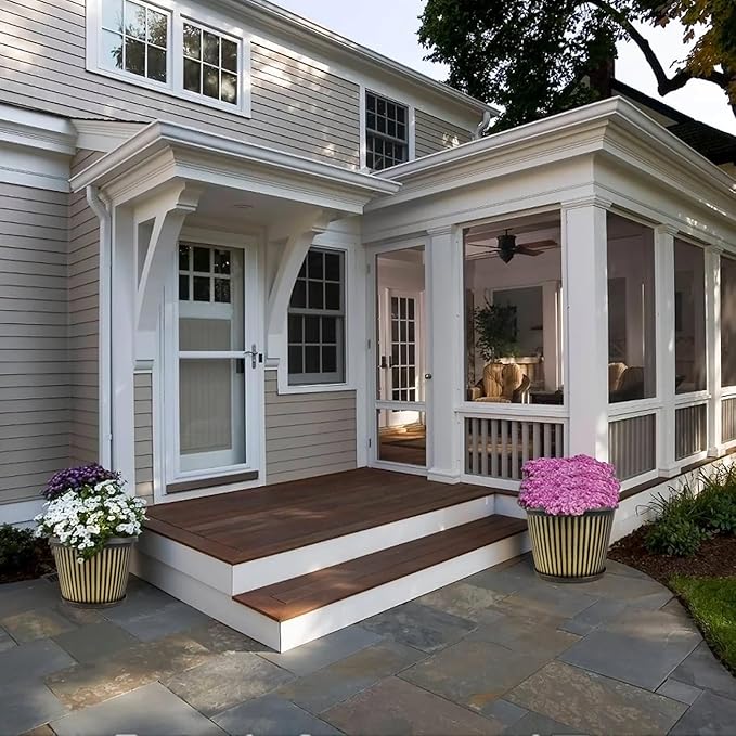 16 inch Large Planter Indoor Outdoor Plant Pots, 4 Pack Plastic Flower Pots with Saucer And Drainage Holes, Modern Garden Planters For Planting Medium Large Plants, Decorative Resin Garden Pots-CasaMuseHome