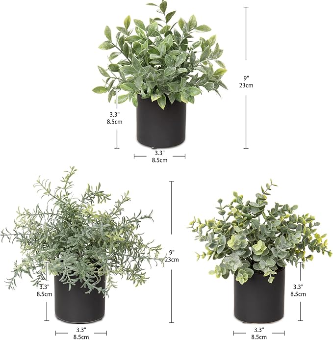 3 Pack Small Fake Plants for Shelf Decor Accents with Ceramic Pot Artificial Potted Plants for Rustic Farmhouse Decor Faux Plants Indoor Fake Potted Plants Artificial for Home Office Bookshelf Decor-CasaMuseHome