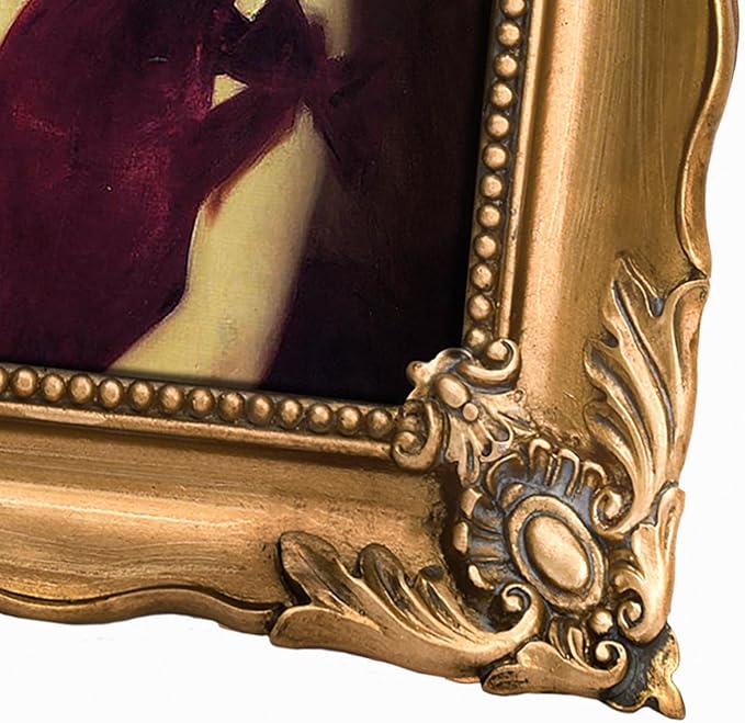 5x7 Vintage Picture Frame with Embossed Flower Design, Ornate Gold Frame for 5x7 Pictures, Hand-Crafted Resin Antique Frames for Tabletop & Wall Hanging, Home Decor (Bronze)-CasaMuseHome