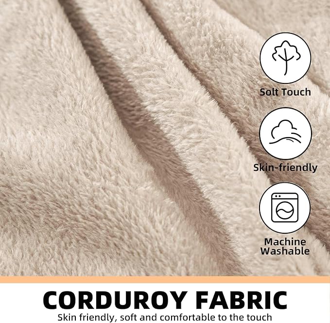 4FT Large Bean Bag Chairs,Big Adult Size Memory Foam Beanbags with Filler Included,Machine Washable corduroy cover,Ultra Soft Plush Gaming Bing Bag Puff Chair for Dorm, Living Room & Bedroom (Apricot)-CasaMuseHome