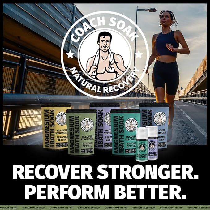 5 Pack Bundle: Coach Soak Recovery Bath Soak, Epsom Salt Bulk, Bath Salts Bulk, 5 Pack Bundle, Total of 15 Pounds (Eucalyptus Tea Tree)-CasaMuseHome