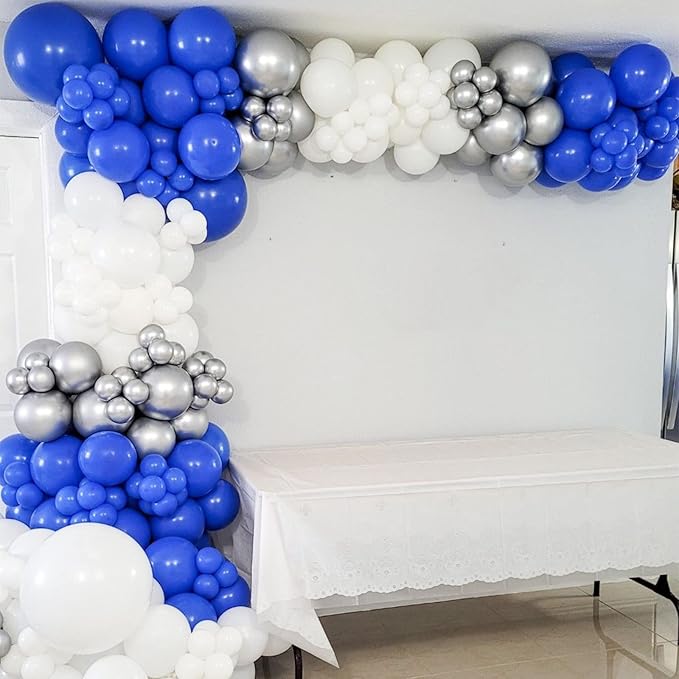 130pcs Royal Blue Balloons Different Sizes 18" 12" 10" 5" Party Latex Balloons for Birthday Graduation Baby Shower Anniversary Nautical Party Decorations-CasaMuseHome