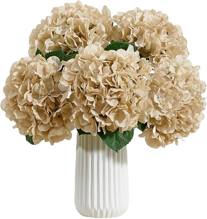 8pcs Fake Flowers Silk Hydrangea Artificial Flowers Bouquets Faux Hydrangea Stems for Home Table Centerpieces Wedding Party Decoration-CasaMuseHome