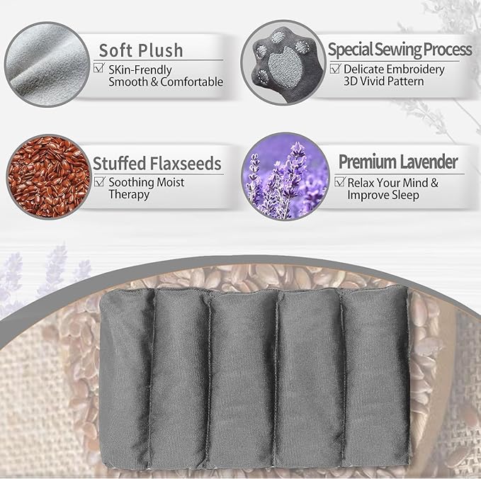 2PCS Large Microwave Heating Pads for Cramps Pain Relief, Moist Microwavable Period Menstrual Heat Packs, Cordless Warm Compress Gift for Mothers Day, Birthday, Thanksgiving, Christmas, 21*12" + 17*9"-CasaMuseHome