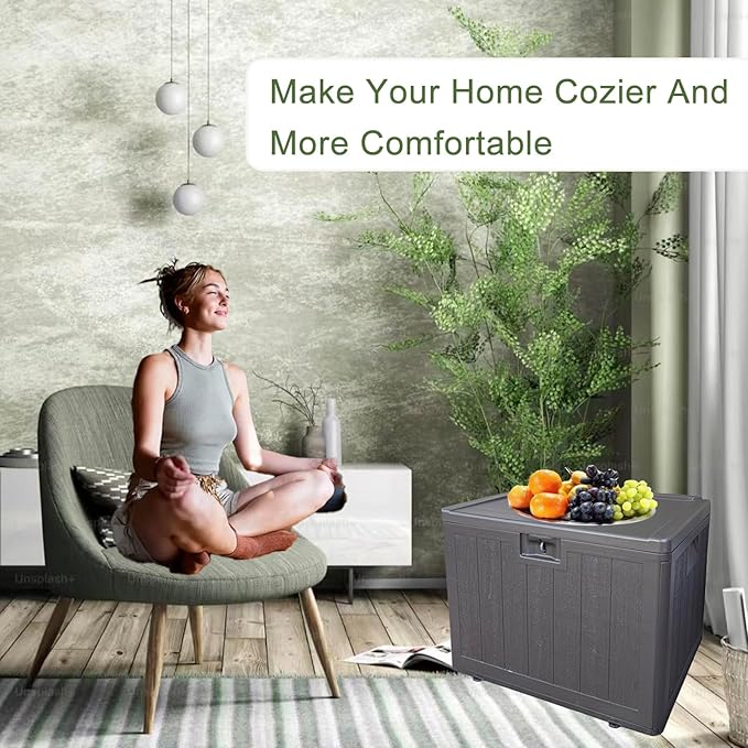 33 Gallon Small Storage Box with Lid,Waterproof Indoor Outdoor Storage Container for Package Delivery,Patio Cushions, Gardening Tools, Pool Accessories, Lockable Resin Deck Box with handle-CasaMuseHome