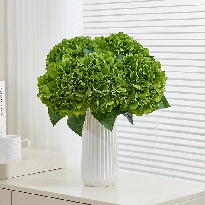 8pcs Fake Flowers Silk Hydrangea Artificial Flowers Bouquets Faux Hydrangea Stems for Home Table Centerpieces Wedding Party Decoration-CasaMuseHome