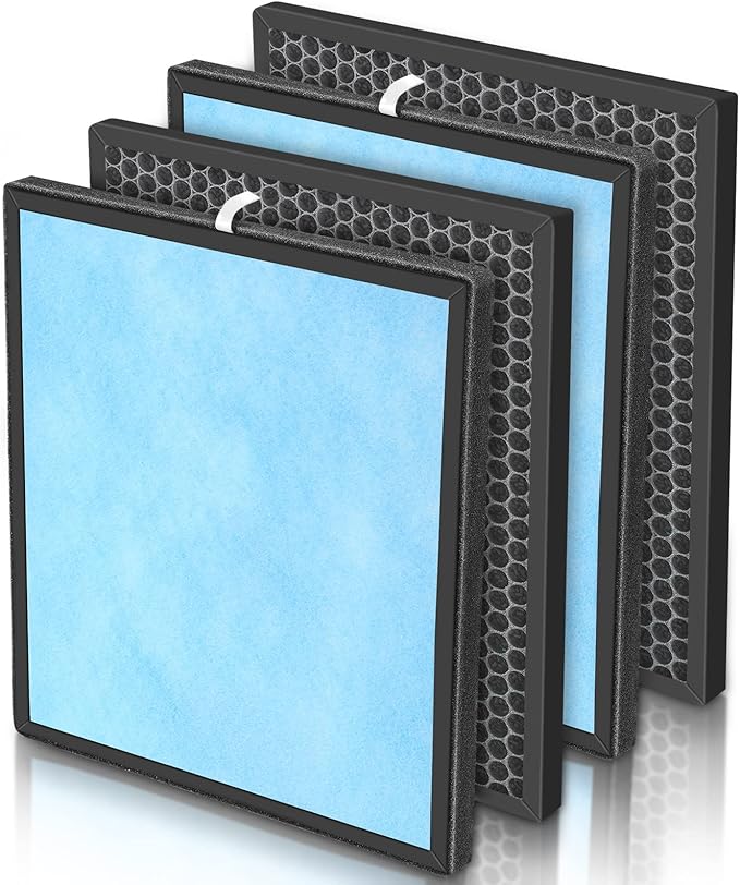 2 Set HSP001 Filter Replacements for HSP001 Smart True HEPA Air Purifier, 4 Stage Filtration of Fine Pre-Filter, Activated Carbon, Cold Catalyst and H13 True HEPA Filter-CasaMuseHome