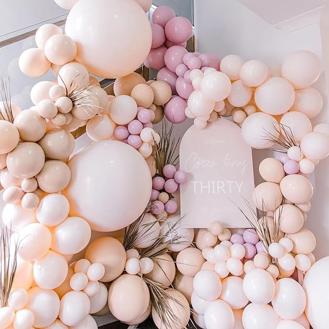 130pcs Blush Pink Balloons Different Sizes 18" 12" 10" 5" Boho Pink Latex Balloon Garland Arch Kit for Birthday Baby Shower Graduation Wedding Gender Reveal Party Decorations-CasaMuseHome