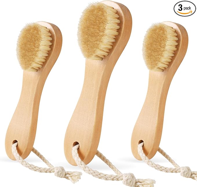 3 Pcs Wood Laundry Stain Brush Stain Remover Brushes with Boar Bristle Small Stain Brush for Clothes for Scrubbing Stains from Furniture Fabric Leather(3 Pcs A)-CasaMuseHome