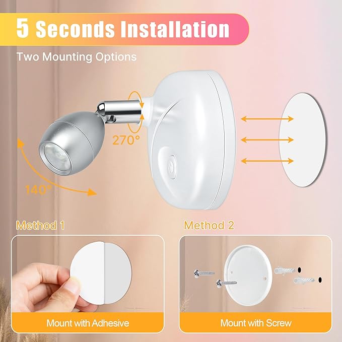 4 Pack Battery Operated Spot Lights Indoor, 13 Color Plant Uplighting Decor, Wall Lights for Pictures, Display for Tree Artwork Bookshelf-CasaMuseHome