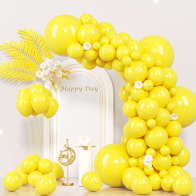 130pcs Yellow Balloons Different Sizes 18" 12" 10" 5" Party Latex Balloons for Boys Girls Birthday Baby Shower Gender Reveal Wedding Sunflower Party Decorations-CasaMuseHome