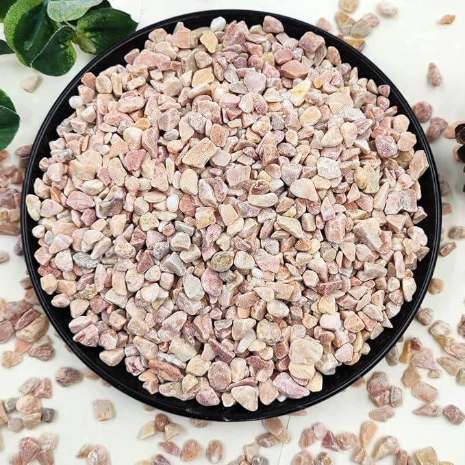 2LB Succulent and Cactus Gravel Pebbles, 1/5 Inch Natural Decorative Polished Stones, River Rocks for Plants, Vases, Aquariums, Terrarium and Outdoor Gardening,Peach-CasaMuseHome