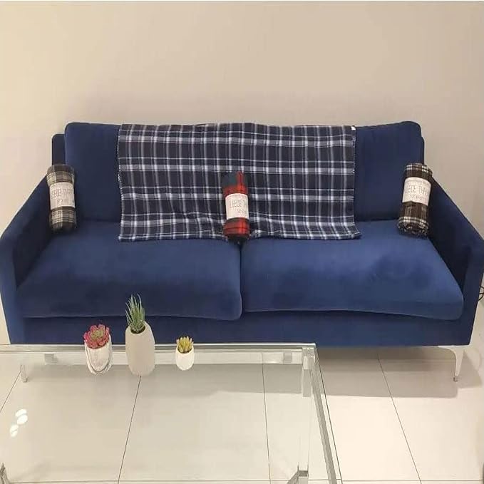 50x60 Throw Blankets, Plaid Fleece Throw Blankets for Bedroom, Couch, Livingroom, Chair, Pets, Outdoors-CasaMuseHome