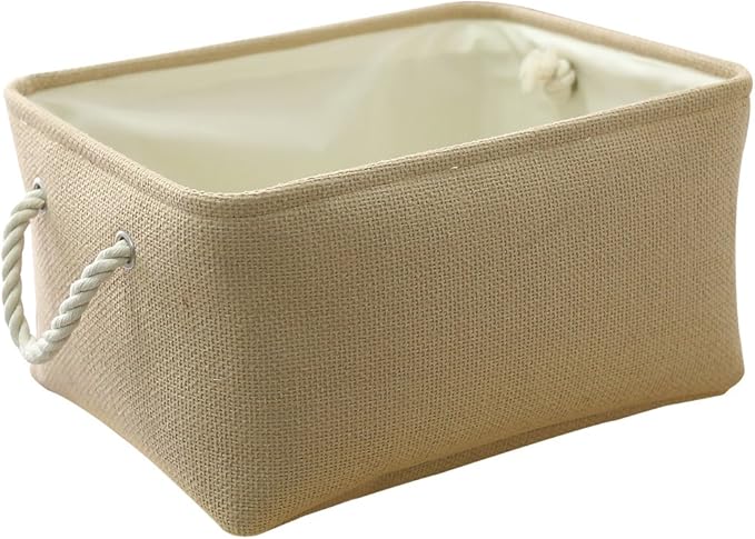 TheWarmHome Large Storage Basket - Fabric Storage Baskets for Organizing Shelves, Collapsible Storage Bin Organizer for Closet Bookself Laundry Dog Toy Home Organization, Decorative Beige Basket Gift-CasaMuseHome