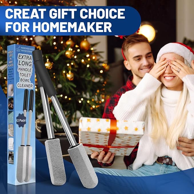 2 Pack Pumice Stone for Toilet Cleaning,16.14In Extra Long Handle Toilet Pumice Stone Toilet Bowl Cleaner Brush Toilet Scrubber for Toilets Bathtubs Grills Sinks-CasaMuseHome