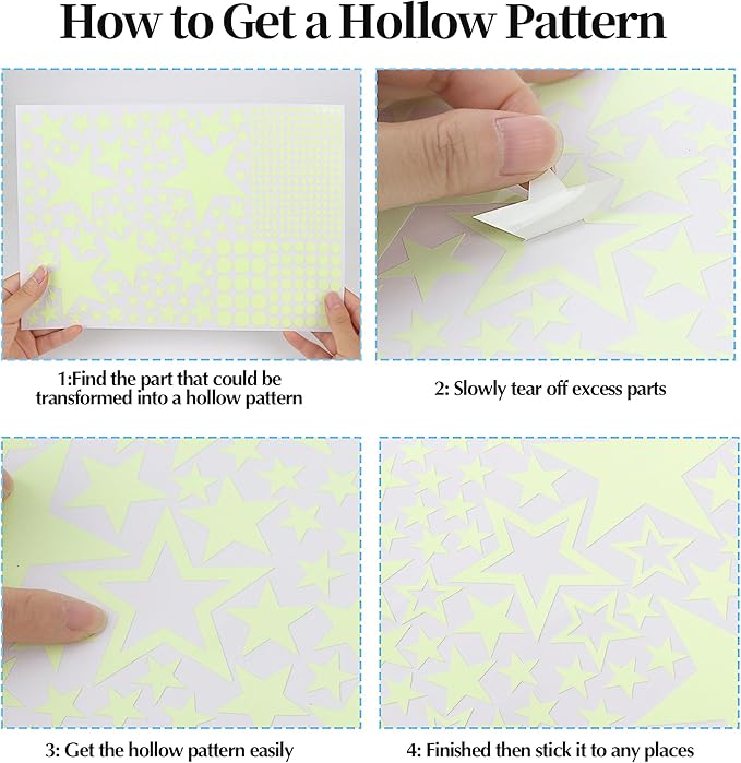 530 Glow in The Dark Stars Ceiling Stars Glow in The Dark Glow Moon and Space Wall Decals Astronaut Universe Galaxy Planet Wall Stickers Glowing Wall Stickers Kid Boys Living Room Decor-CasaMuseHome