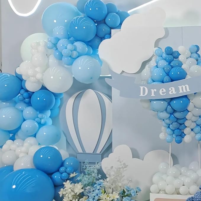 130pcs Blue Balloons Different Sizes 18" 12" 10" 5" Matte Blue Latex Balloon Garland Arch Kit for Birthday Baby Shower Graduation Wedding Gender Reveal Anniversary Party Decorations-CasaMuseHome