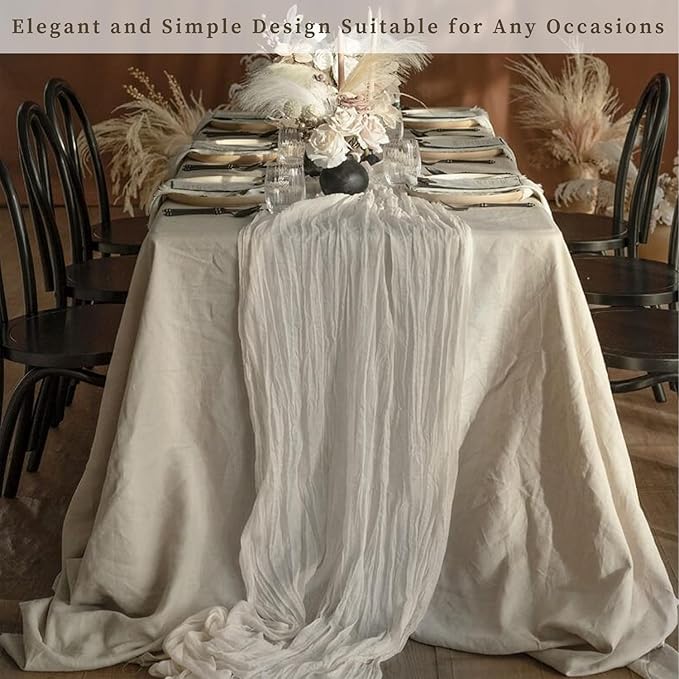 6 Pack Rose Brown Cheesecloth Table Runner 10FT Rustic Gauze Fabric Cheese Cloth Table Runner for Wedding Bridal Baby Shower Table Decor Boho Sheer Birthday Party Table Decorations 20 x 120 Inch Long-CasaMuseHome