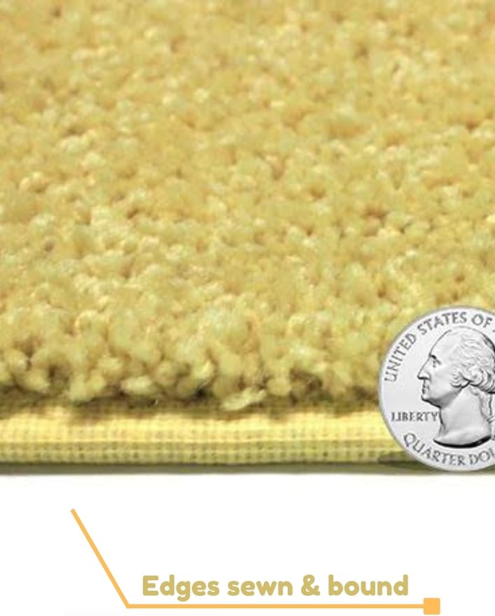 KOECKRITZ Soft and Colorful Kids Classroom Area Rugs (Passes Flammability Pill Test) Many Sizes and Bright Colors to Select from (6' x 6', Lemon)-CasaMuseHome