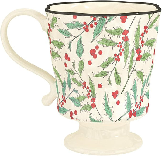 360ml -12.17oz Painted Cherry Fruit Ceramic Mug - Cute irish Coffee Glasses for Latte, Espresso - Gift for Women, Dishwasher Safe-CasaMuseHome