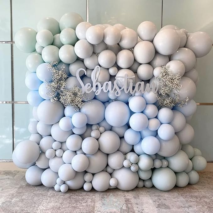 130pcs Dusty Blue Balloons Different Sizes 18" 12" 10" 5" Slate Blue Balloons for Boys Girls Baby Shower Wedding Anniversary Graduation Engagements Birthday Party Decorations-CasaMuseHome