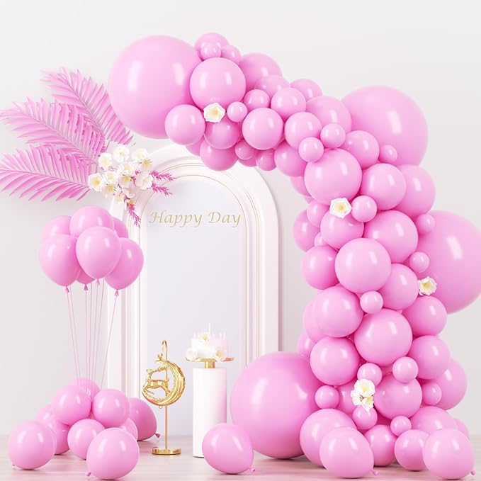 130pcs Pink Balloons Different Sizes 18" 12" 10" 5" Party Latex Balloons for Birthday Baby Shower Wedding Anniversary Princess Theme Party Decorations-CasaMuseHome