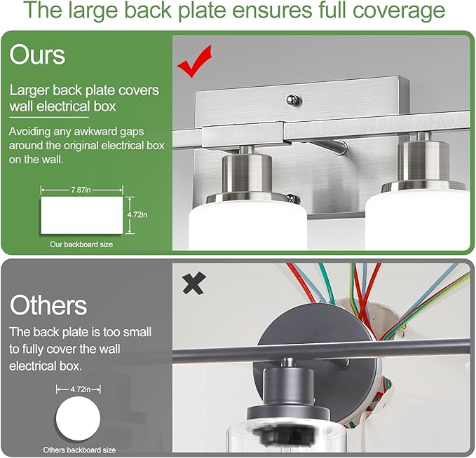 5-Light Brushed Nickel Bathroom Vanity Light with Milky White Frosted Glass Shades, Modern Bathroom Light Fixtures, Up/Down Reversible Lighting for Mirror, Bedroom, Kitchen, Living Room, Hallway-CasaMuseHome