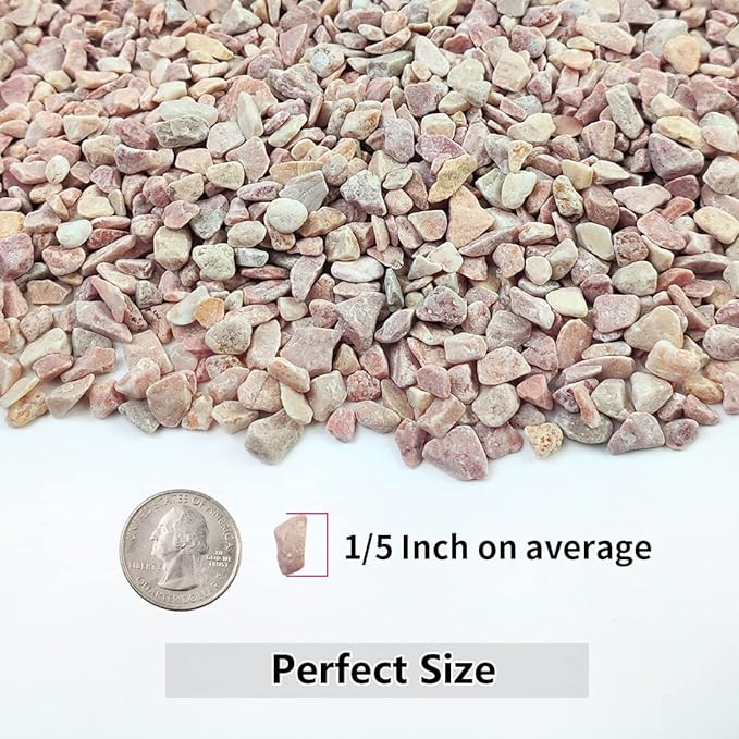 2LB Succulent and Cactus Gravel Pebbles, 1/5 Inch Natural Decorative Polished Stones, River Rocks for Plants, Vases, Aquariums, Terrarium and Outdoor Gardening,Peach-CasaMuseHome