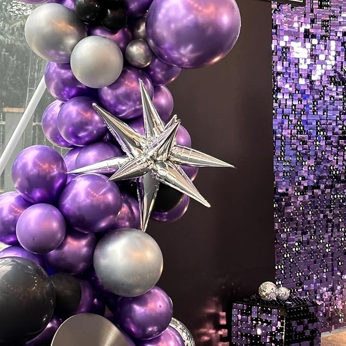 130pcs Metallic Purple Balloons Different Sizes 18" 12" 10" 5" Chrome Purple Latex Balloon Garland Arch Kit for Birthday Baby Shower Graduation Wedding Gender Reveal Party Decorations-CasaMuseHome