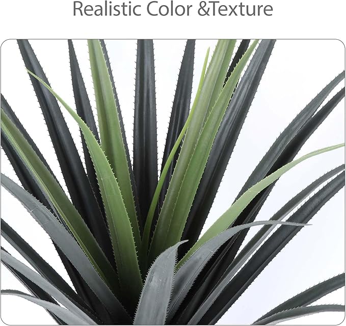 44inch Artificial Agave Plant Potted Plants Fake Agave Plant for Home Office Garden Indoor Outdoor Decoration (2PACK)-CasaMuseHome
