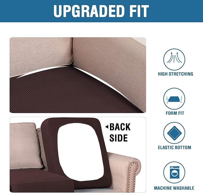 H.VERSAILTEX Super Stretch Stylish Cushions Covers/Furniture Cover Spandex Jacquard Small Checked Pattern Super Soft Slipcover Washable Individual-CasaMuseHome