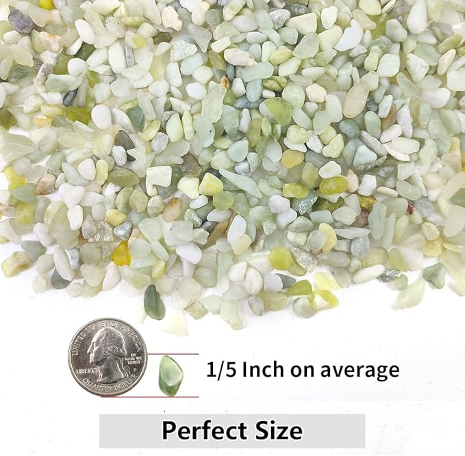 2LB Succulent and Cactus Pebbles, 1/5 Inch Jade Natural Decorative Polished Stones, River Rocks for for Indoor Plants, Vases, Planters and Outdoor Gardening-CasaMuseHome