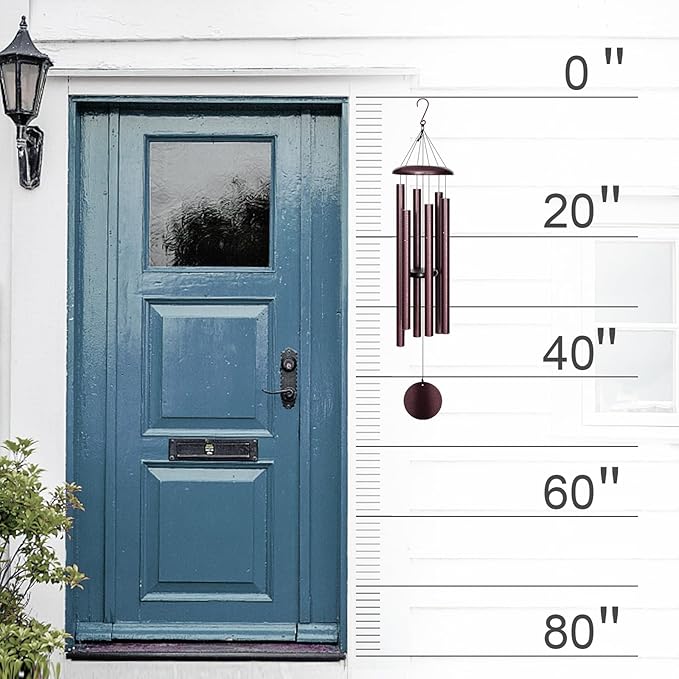 45'' Large Wind Chimes for Outside with Deep Tone, Wind Chimes Outdoor Garden & Patio Hanging Décor, Sympathy Gifts. Bronze-CasaMuseHome