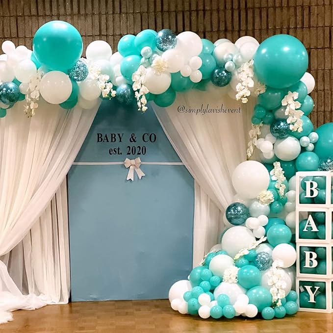 130pcs Teal Balloons Different Sizes 18" 12" 10" 5" Turquoise Blue Balloons for Boys Girls Baby Shower Wedding Anniversary Graduation Engagements Birthday Party Decorations-CasaMuseHome