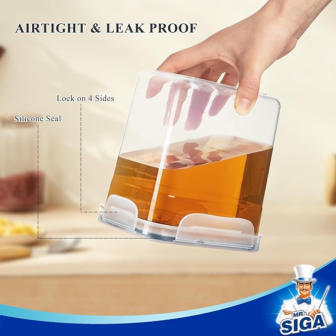 MR.SIGA 12 Pack Airtight Food Storage Container Set, BPA Free Kitchen Pantry Organization, Kitchen Canisters for Cereal, Spaghetti, includes 16 Reusable Sticker Labels-CasaMuseHome