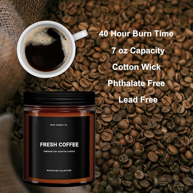 1OAK Scented Candles for Men - Fresh Coffee Candle - Espresso & Roast Coffee - Home Gifts (7oz.)-CasaMuseHome