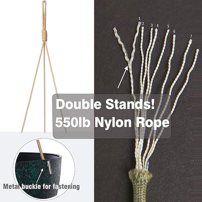 13 Inch 2 Pack Large Hanging Planters for Indoor Outdoor Plants, Plastic Hanging Basket Pots for House Plants Flowers, Black Speckles-CasaMuseHome