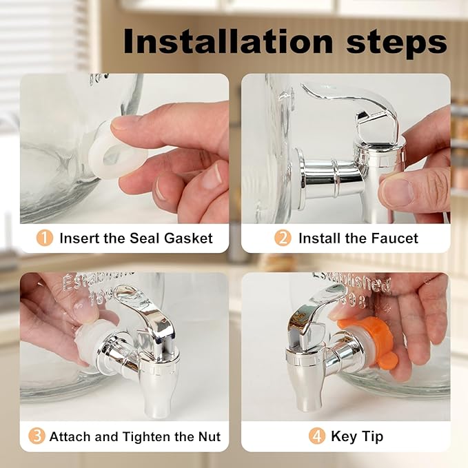 2-Pack 1 Gallon Glass Laundry Detergent Dispenser Set with Bamboo Lids and Stand - Liquid Soap and Fabric Softener Dispensers with Spigots, Cups, Labels and Mats, Laundry Room Organization and Storage-CasaMuseHome