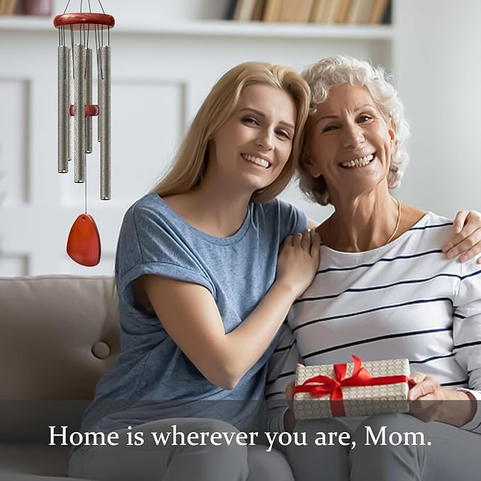 28" Wind Chime for Mothers Day, Decorative Wind Chimes for Outside, Memorial Windchimes Remembrance Gift for Women Mom Grandma, Metal Wind Chimes Outdoor Decor for Garden Patio Zen(Copper)-CasaMuseHome