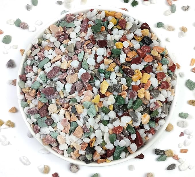 2LB Succulent and Cactus Gravel Pebbles, 1/5 Inch Natural Decorative Polished Stones, River Rocks for Vases Gardening Indoor and Outdoor Decorative Rocks, Colorful-CasaMuseHome