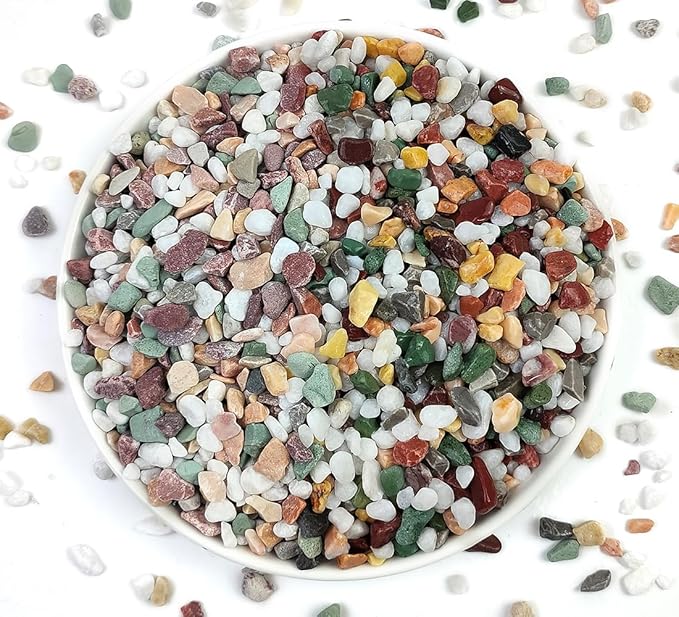 5LB Succulent and Cactus Gravel Pebbles, 1/5 Inch Natural Decorative Polished Stones, River Rocks for Vases Gardening Indoor and Outdoor Decorative Rocks, Colorful-CasaMuseHome