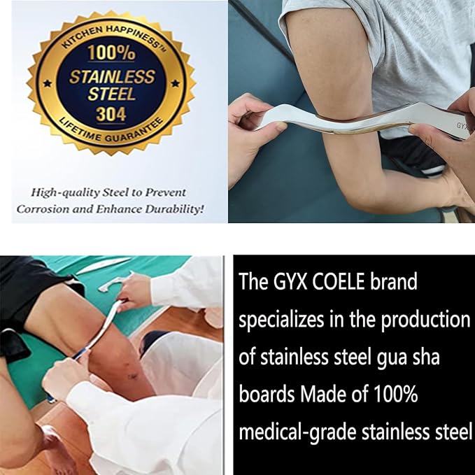 4 in 1 Professional Stainless Steel IASTM Tools Set, Muscle Scraping Massage Tools with Case, Physical Therapy and Myofascial Release-CasaMuseHome