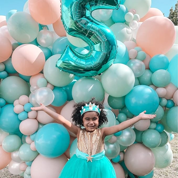 130pcs Teal Balloons Different Sizes 18" 12" 10" 5" Turquoise Blue Balloons for Boys Girls Baby Shower Wedding Anniversary Graduation Engagements Birthday Party Decorations-CasaMuseHome