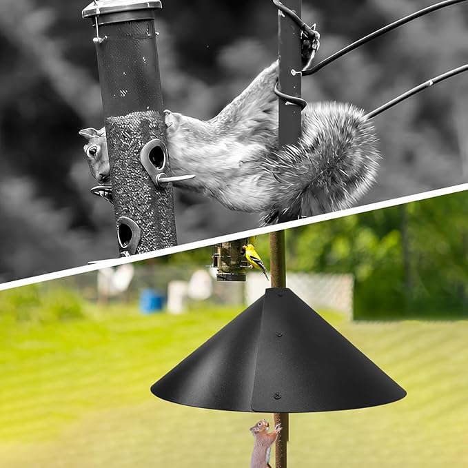 2 Pack Squirrel Baffle for Bird Feeder Pole，Keeps Squirrels Away from Bird Feeder Rods, (19 inch)-CasaMuseHome